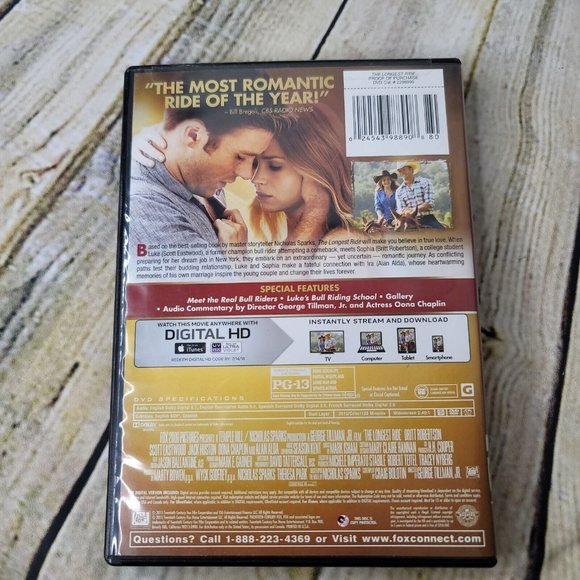 The Longest Ride DVD Digital HD Britt Robertson Scott Eastwood - Picture 3 of 3